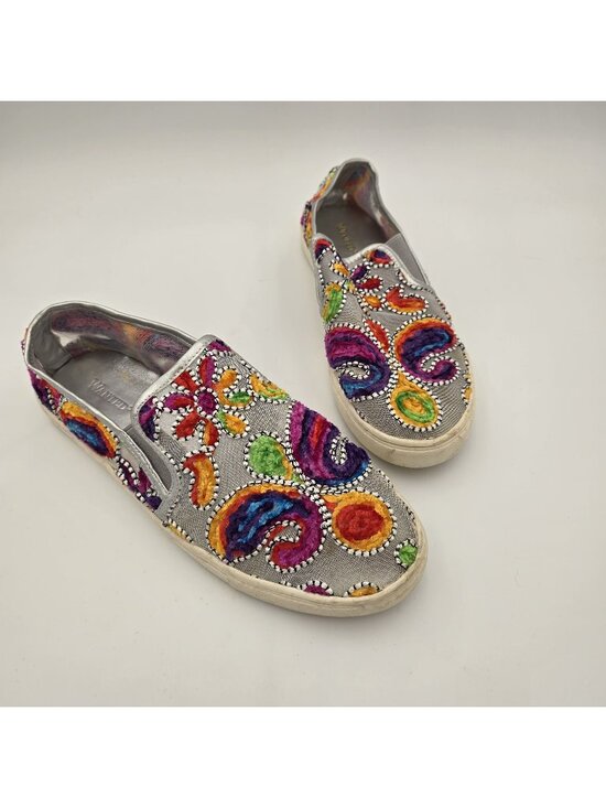 Wanted Shoes - Wanted Womens Colorful Slip-On Sneakers Size 9.5 Multicolor Textile Pre-Owned